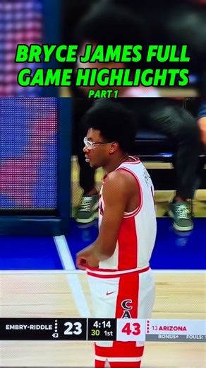 Genius Takes on Instagram: "Bryce James just destroyed this NAIA college basketball team #brycejames #lebronjames #bronnyjames #lebron #hooper #basketball #hoopersofinstagram #hoopersofig #collegebasketball #arizonabasketball #universityofarizona"