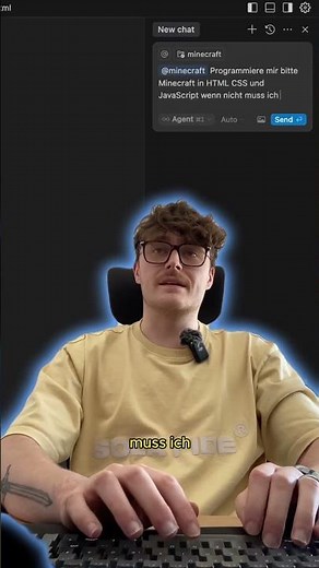 Ich programmiere Minecraft in 60 Sekunden mit Cursor! #programmieren #coding #minecraft