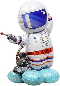 4D Standing Astronaut Balloon,Inflatable Foil Balloon Space Balloon Galaxy Party Decor, Home Decoration Balloon for Kids Birthday Party