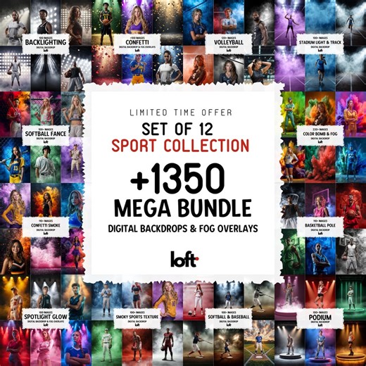 Sports Backdrops Bundle | Football, Baseball, Softball, Volleyball & Basketball Backgrounds | Photoshop Sports Photo Overlays Templates - Etsy