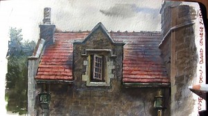 Quick watercolor technique for stone buildings. | James Gurney