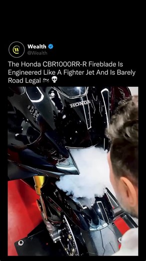 Wealth on Instagram: "This motorcycle wasn’t designed for comfort or compromise, it was engineered to translate MotoGP-level thinking into a production machine. ⚙️📐 The CBR1000RR-R Fireblade is built around a race-bred inline-four, advanced electronics, and chassis geometry tuned for extreme precision rather than casual riding. It features multi-level traction control, wheelie control, engine braking control, and a sophisticated IMU that constantly measures lean angle, acceleration, and braking