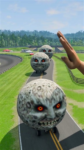 Big Moon Night Crash! Giant Hand vs Monster Truck 🚔 | BeamNG Drive