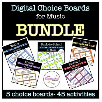 Digital Choice Boards for Music Class BUNDLE