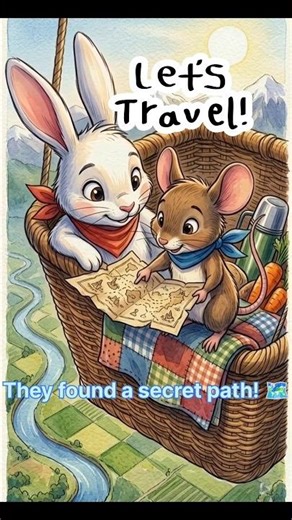 Up in the Clouds: Bunny & Mouse Journey 🎈🏔️