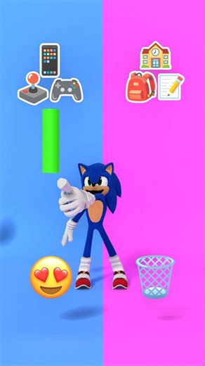 Sonic choosing between VideoGame & School 😆😆😆 #sonic #funny #animation