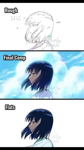 Hair Movement Animation 💙 #animation #anime #howtomakeanimation