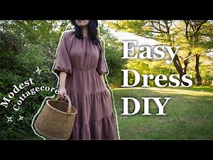 Making a Dress From Rectangle Pieces: EASY Cottagecore Dress DIY