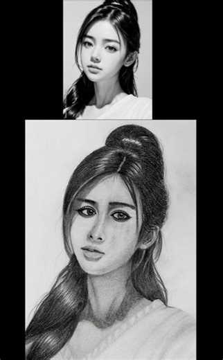 #realistic woman portrait drawing