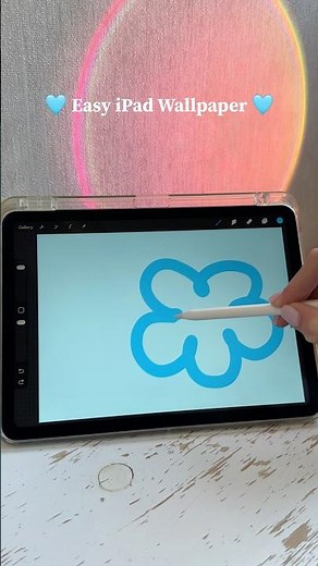 Simple iPad Wallpaper Idea 🩵 #shorts #wallpaper #ipad #tutorial #procreate #procreatetutorial