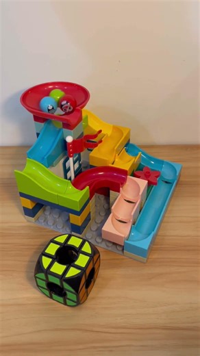 Marble Run Slide Blocks 01.16b 🔵🔴🟡 Satisfying Build #marblerun #asmr #marblerace