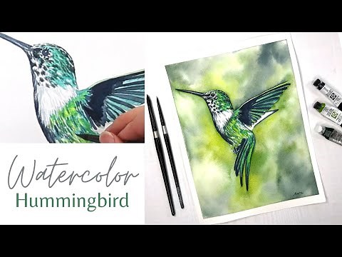 Watercolor Hummingbird Tutorial - Detailed Feathers Technique