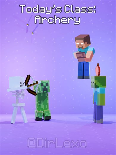 The Monster School: A New Lesson | ARCHERY🔥✨😱 #minecraft #blenderanimation #animation #blender3d #monsterschool