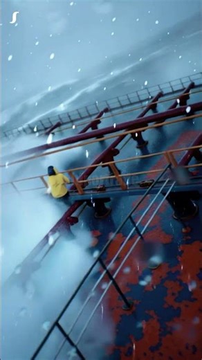 🌊 Monster Waves Hit Bulk Vessel in North Sea #BulkCarrier #shippingindustry