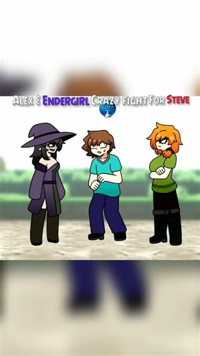 Alex $ Endergirl Crazy Fight for Steve..🥶💀 #minecraft #shorts #minecraftvideos