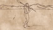 Loop animation of ancient hunter. Use for your youtube video.