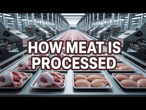 LIVESTOCK AND MEAT PROCESSING INSIDE MODERN FACTORY