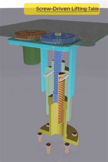 Lifting Table Using Screw | 2-Stage Telescopic Cylinder ⚙️ #shorts
