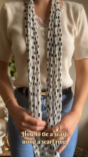 Zornitsa Ivova | How to tie a long scarf using a scarf ring 懶 I have decided to show you another scarf tutorial using my favorite scarf ring, lately I have... | Instagram