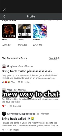 new way to chat #ageverification #exiled #roblox #shorts #chat #capcut #fyp #exploit #group #fun #og