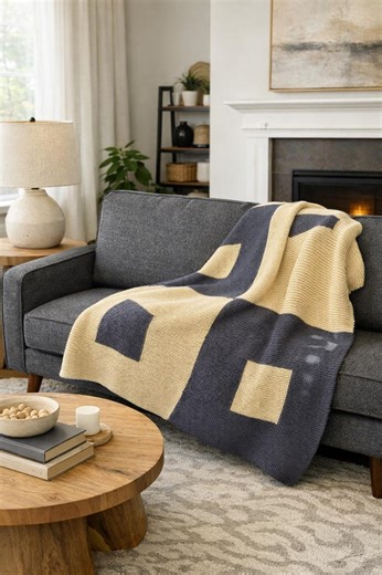 Modern Geometric Knit Blanket Pattern, Cozy Throw Blanket Knitting Pattern, Beginner Friendly PDF, Home Decor Blanket, Digital Download - Etsy