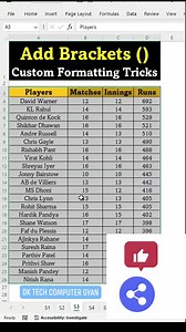 3K views · 31 reactions | Excel Tricks ❤️❤️ Add Brackets Add Brackets Using Custom Format #FormatCell #Custom #FormatTricks #msexeltips #fbshorts #exceltipsandtricks #shortsvideos #msexceltricks #computer #msexceltraining #msexceltutorials #excelshorts #msexcelformulas #msexceltips #dktechcomputergyan @topfans Rajesh Kaniyal @Sumen Barman Manoj Dey Dr. Manoj Das Manoj Raj Vlogs Manoj Ghumariya Manoj Singh Thakur | DK TECH Computer GYAN | Facebook
