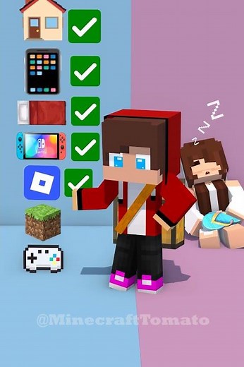 JJ Stay at Home 🤣😴 - MAIZEN Minecraft Animation #shorts