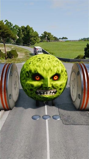 Modern City Bus & Pepsi Cargo Trucks vs Bollards Hydraulic Crush - BeamNG.drive