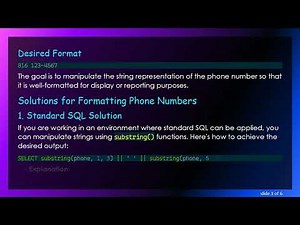 Formatting Phone Numbers in SQL: A Comprehensive Guide to Custom Outputs