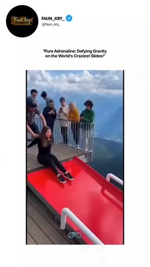 Faun_kry_ on Instagram: "Pure Adrenaline: Defying Gravity on the World’s Craziest Slides! #CreativeIdeas #mglion A jaw-dropping video racing across social media shows thrill-seekers taking on what many are calling the world’s craziest slides. Filmed at a high-altitude adventure park, the clip captures riders launching down steep, twisting slides that seem to float in mid-air. With nothing but gravity and courage pushing them forward, participants scream, laugh, and hold on as the slide drops, cu