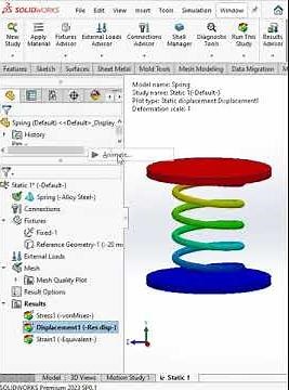 Dynamic Spring in SolidWorks #solidworkssimulation #engineering