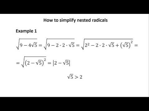 How to simplify nested radicals
