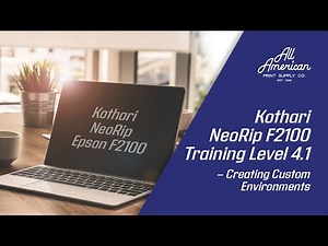 Kothari NeoRip F2100 Training Level 4.1 - Creating Custom Environments