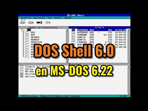 Instalación y revisión de DOS Shell 6.0 bajo MS-DOS 6.22, en hardware real.