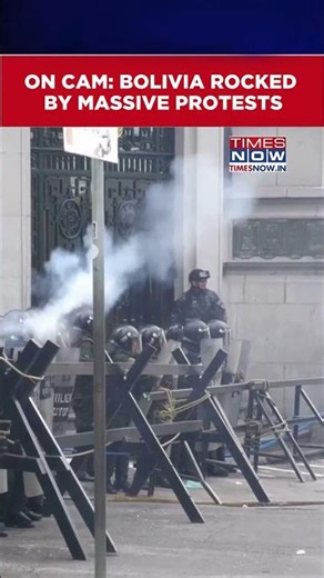 Bolivian Protesters Clash With Police During Massive La Paz Demonstrations | Bolivia Protest #shorts