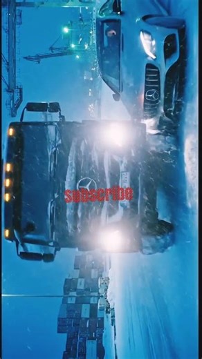 Frozen Harbor Impact ❄️ Mercedes AMG vs Cargo Truck Clash on Icy Docks #SnowRace #CarCrash