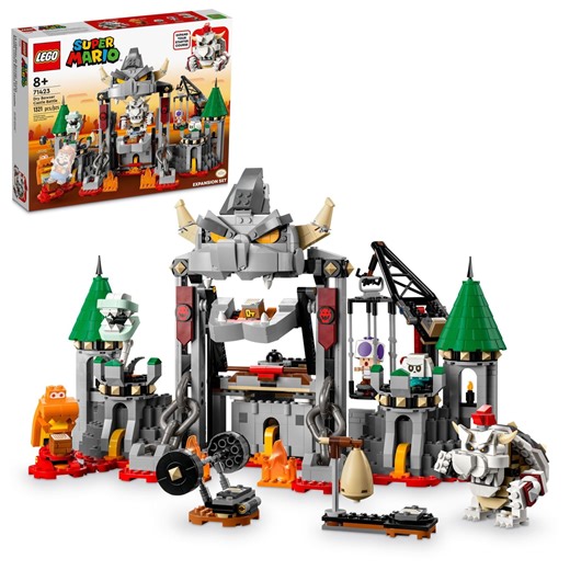 LEGO Super Mario Dry Bowser Castle Battle Expansion Set, Buildable Game with 5 Toy Figures Included, Super Mario Gift for Kids Ages 8 , 71423