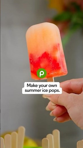 Make DIY ice pops using strawberries and Publix Deli lemonade.
