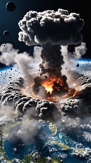 A dark, jagged meteor streaks across the sky, its surface carved with glowing crystal veins, as it crashes into Earth. Sparks and dust erupt from the impact, scattering fragments across the surrounding land. The sky glows eerily as the massive stone embeds itself into the ground, a haunting display of cosmic power meeting our world. #MeteorImpact #DarkMeteor #Crystal #CosmicEvent #EarthImpacts #fblifestyle #SciFiNature #SkyCrash #SpaceRock #EpicCollision | Earth Impacts