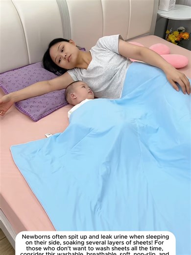 #Newborns often spit up and leak urine when sleeping on their side, soaking several layers of sheets! For those who don't want to wash sheets all the time, consider this washable, breathable, soft, non-slip, and waterproof #diaper changing pad. Suitable for all seasons, available in various colors and sizes, and won't deform after hand or machine washing.