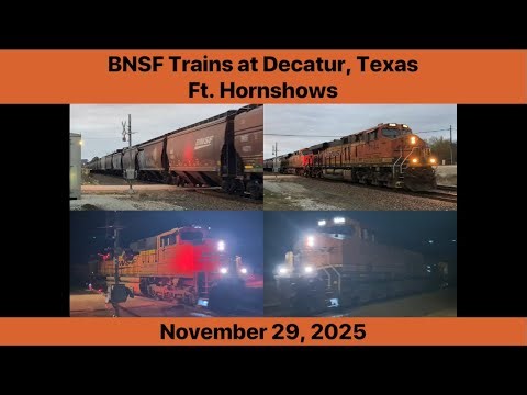 BNSF Trains at Decatur, TX - Ft. Hornshows (November 29, 2025)