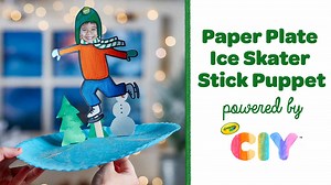 Paper Plate Ice Skater Stick Puppet