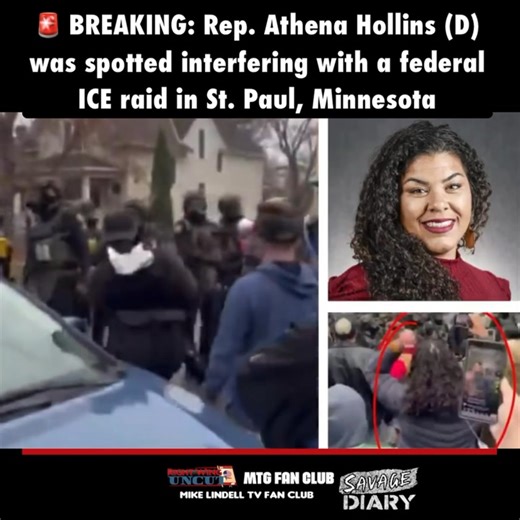 1.5K views · 76 reactions |  BREAKING: Rep. Athena Hollins (D) was spotted interfering with a federal ICE raid in St. Paul, Minnesota | Marjorie Taylor Greene Fan Club | Facebook