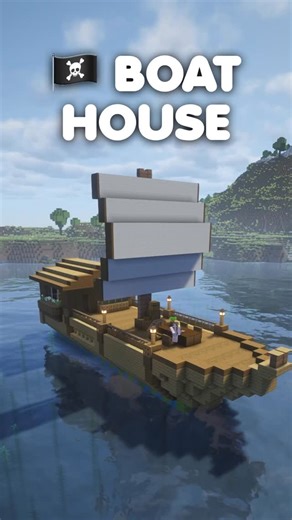 monnie37 on Instagram: "Minecraft Boat House ☠️ #minecraft"