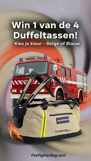 Voor de helden van de brandweer: 🎒 Win 1 van de 4 FireFighterBag Duffle Bags (€134,95) – speciaal voor collega’s in het veld. Kies je favoriete kleur en doe gratis mee! Deadline: 20 november. | FireFighterBag.com