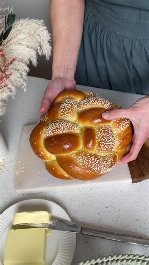 Sourdough challah recipe on Youtube! #sourdough #homebaker #trending #viral #challah #bread #foodie #yummy