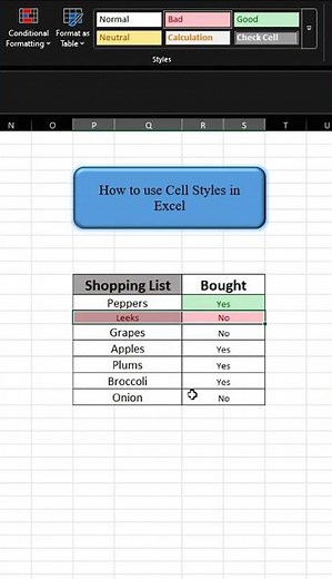 How to use Cell Styles in Excel ✔😃
