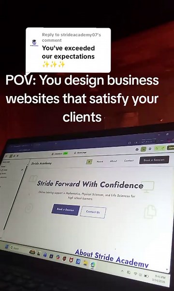 Replying to @strideacademy07 Websites that convert visitors into clients✨🙌🏾 #webdesign #southafricanbusiness #smallbusinesssouthafrica