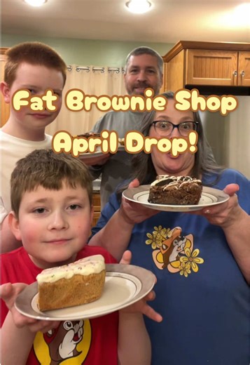 We got the April drop from the Fat Brownie Shop. Only one word to describe them, DELICIOUS! Highly recommend. Check out fatbrownieshop.com or @The Fat Brownie Shop #brownies #blondie #reeses #oreo #sweettreat