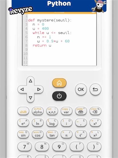 Extrait Revyze : Exercices Python Rejoins moi sur @revyzeapp pour voir la suite ! #revisewithrevyze #learnontiktok #python #maths #lycée